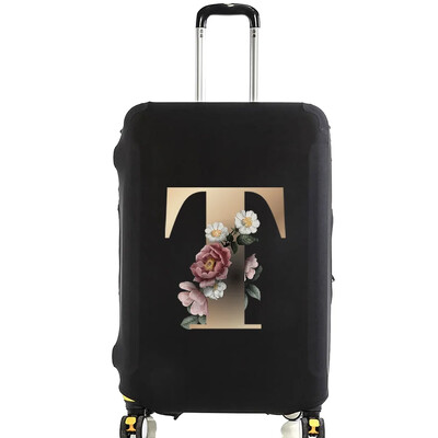 Utazási bőrönd védőhuzatok Vastag rugalmas csomagvédő védő 18"-28" poggyász utazótáska tok arany betűkkel nyomtatva
