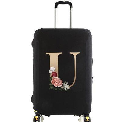 Utazási bőrönd védőhuzatok Vastag rugalmas csomagvédő védő 18"-28" poggyász utazótáska tok arany betűkkel nyomtatva