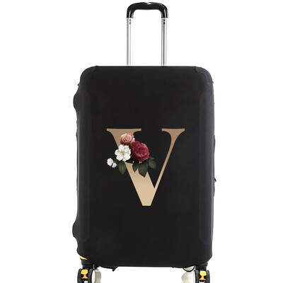 Utazási bőrönd védőhuzatok Vastag rugalmas csomagvédő védő 18"-28" poggyász utazótáska tok arany betűkkel nyomtatva