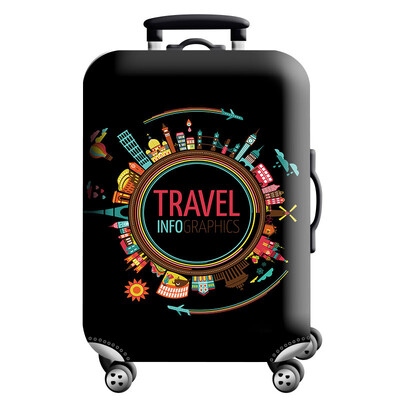 Csomagvédő sztreccs szövet bőröndvédő poggyászporvédő tok 18-32 hüvelykes bőröndtok utazásszervezőhöz