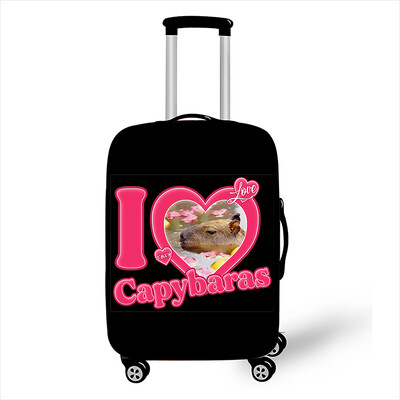 Juokingas „Capybara Print“ bagažo dangtelis „Travel Kawaii Cartoon“ elastinis vežimėlio dėklo dangtelis nuo dulkių lagaminų apsauginiai dangteliai