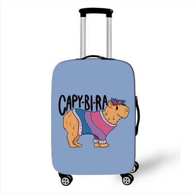 Juokingas „Capybara Print“ bagažo dangtelis „Travel Kawaii Cartoon“ elastinis vežimėlio dėklo dangtelis nuo dulkių lagaminų apsauginiai dangteliai