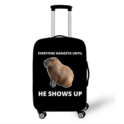 Juokingas „Capybara Print“ bagažo dangtelis „Travel Kawaii Cartoon“ elastinis vežimėlio dėklo dangtelis nuo dulkių lagaminų apsauginiai dangteliai
