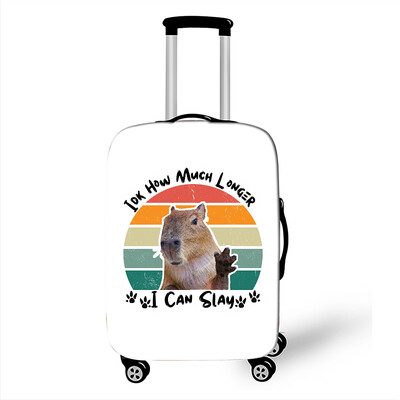 Juokingas „Capybara Print“ bagažo dangtelis „Travel Kawaii Cartoon“ elastinis vežimėlio dėklo dangtelis nuo dulkių lagaminų apsauginiai dangteliai