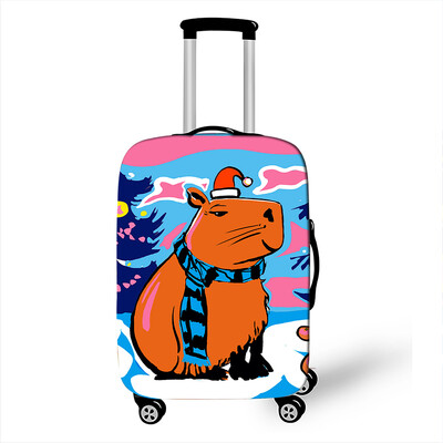 Juokingas „Capybara Print“ bagažo dangtelis „Travel Kawaii Cartoon“ elastinis vežimėlio dėklo dangtelis nuo dulkių lagaminų apsauginiai dangteliai