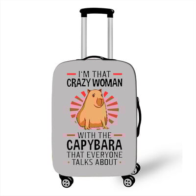 Juokingas „Capybara Print“ bagažo dangtelis „Travel Kawaii Cartoon“ elastinis vežimėlio dėklo dangtelis nuo dulkių lagaminų apsauginiai dangteliai