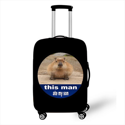 Juokingas „Capybara Print“ bagažo dangtelis „Travel Kawaii Cartoon“ elastinis vežimėlio dėklo dangtelis nuo dulkių lagaminų apsauginiai dangteliai