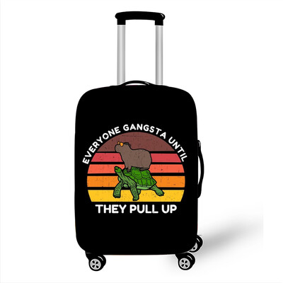 Juokingas „Capybara Print“ bagažo dangtelis „Travel Kawaii Cartoon“ elastinis vežimėlio dėklo dangtelis nuo dulkių lagaminų apsauginiai dangteliai