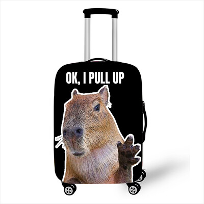 Juokingas „Capybara Print“ bagažo dangtelis „Travel Kawaii Cartoon“ elastinis vežimėlio dėklo dangtelis nuo dulkių lagaminų apsauginiai dangteliai