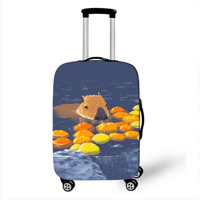 Juokingas „Capybara Print“ bagažo dangtelis „Travel Kawaii Cartoon“ elastinis vežimėlio dėklo dangtelis nuo dulkių lagaminų apsauginiai dangteliai