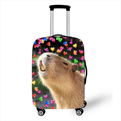 Juokingas „Capybara Print“ bagažo dangtelis „Travel Kawaii Cartoon“ elastinis vežimėlio dėklo dangtelis nuo dulkių lagaminų apsauginiai dangteliai