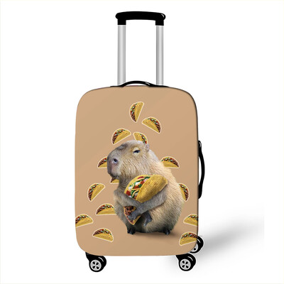 Juokingas „Capybara Print“ bagažo dangtelis „Travel Kawaii Cartoon“ elastinis vežimėlio dėklo dangtelis nuo dulkių lagaminų apsauginiai dangteliai