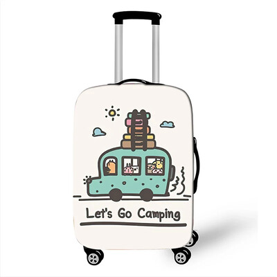 Car Go Travel Camping Spausdinti bagažo dangčius 18–32 colių elastingas vežimėlio dėklas, 3D žemėlapis, lėktuvas, apsaugantis nuo dulkių lagamino dangtis