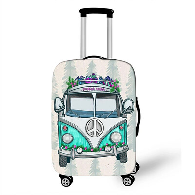 Car Go Travel Camping Spausdinti bagažo dangčius 18–32 colių elastingas vežimėlio dėklas, 3D žemėlapis, lėktuvas, apsaugantis nuo dulkių lagamino dangtis