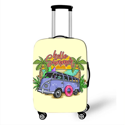 Car Go Travel Camping Spausdinti bagažo dangčius 18–32 colių elastingas vežimėlio dėklas, 3D žemėlapis, lėktuvas, apsaugantis nuo dulkių lagamino dangtis