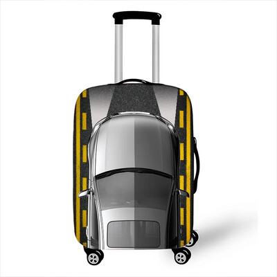 Car Go Travel Camping Spausdinti bagažo dangčius 18–32 colių elastingas vežimėlio dėklas, 3D žemėlapis, lėktuvas, apsaugantis nuo dulkių lagamino dangtis