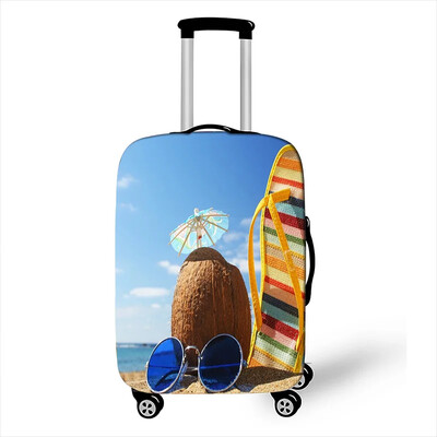Beach Starfish Print Bőröndhuzat Női Utazási Bőrönd Rugalmas Védő Huzat Porálló "18-32" Diák poggyászhuzat