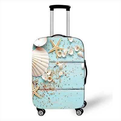Beach Starfish Print Bőröndhuzat Női Utazási Bőrönd Rugalmas Védő Huzat Porálló "18-32" Diák poggyászhuzat