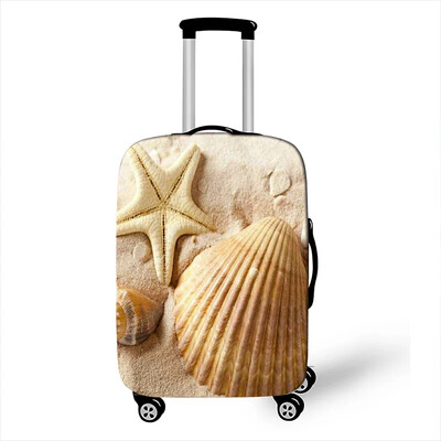 Beach Starfish Print Bőröndhuzat Női Utazási Bőrönd Rugalmas Védő Huzat Porálló "18-32" Diák poggyászhuzat