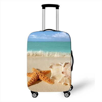 Beach Starfish Print Bőröndhuzat Női Utazási Bőrönd Rugalmas Védő Huzat Porálló "18-32" Diák poggyászhuzat