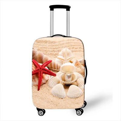 Beach Starfish Print Bőröndhuzat Női Utazási Bőrönd Rugalmas Védő Huzat Porálló "18-32" Diák poggyászhuzat