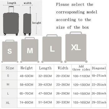Геометрично по-дебело покритие за багаж Еластичност Куфар за пътуване Защитен капак за 18-32 инча Калъф за куфар Аксесоари за пътуване Ново