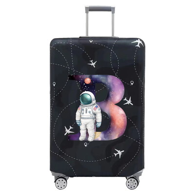 Csomagvédő vastag, rugalmas csomagvédő huzatok Print Astronaut sorozat 18-32 hüvelykes bőröndhuzatokhoz, utazási kiegészítőkhöz