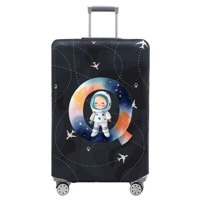 Csomagvédő vastag, rugalmas csomagvédő huzatok Print Astronaut sorozat 18-32 hüvelykes bőröndhuzatokhoz, utazási kiegészítőkhöz