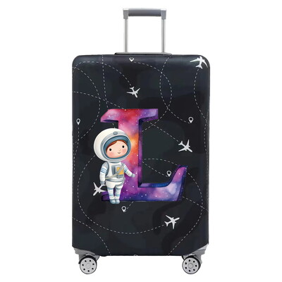 Csomagvédő vastag, rugalmas csomagvédő huzatok Print Astronaut sorozat 18-32 hüvelykes bőröndhuzatokhoz, utazási kiegészítőkhöz