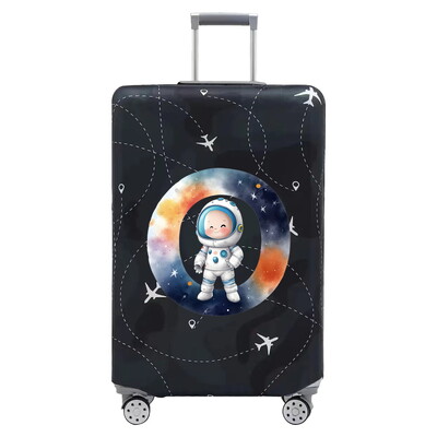Csomagvédő vastag, rugalmas csomagvédő huzatok Print Astronaut sorozat 18-32 hüvelykes bőröndhuzatokhoz, utazási kiegészítőkhöz