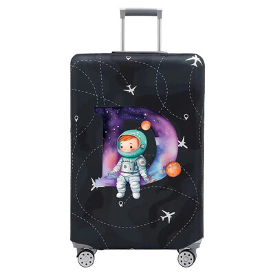 Csomagvédő vastag, rugalmas csomagvédő huzatok Print Astronaut sorozat 18-32 hüvelykes bőröndhuzatokhoz, utazási kiegészítőkhöz