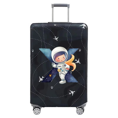Csomagvédő vastag, rugalmas csomagvédő huzatok Print Astronaut sorozat 18-32 hüvelykes bőröndhuzatokhoz, utazási kiegészítőkhöz