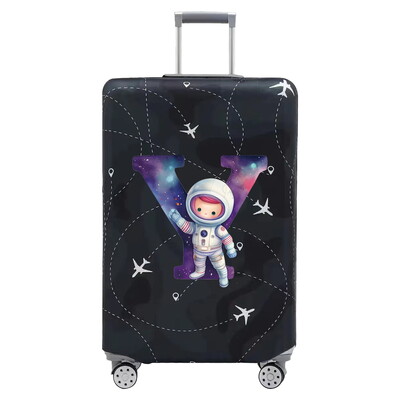 Csomagvédő vastag, rugalmas csomagvédő huzatok Print Astronaut sorozat 18-32 hüvelykes bőröndhuzatokhoz, utazási kiegészítőkhöz