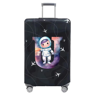 Csomagvédő vastag, rugalmas csomagvédő huzatok Print Astronaut sorozat 18-32 hüvelykes bőröndhuzatokhoz, utazási kiegészítőkhöz