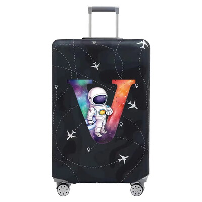 Csomagvédő vastag, rugalmas csomagvédő huzatok Print Astronaut sorozat 18-32 hüvelykes bőröndhuzatokhoz, utazási kiegészítőkhöz