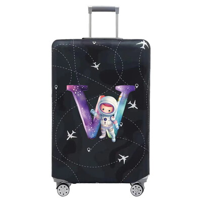 Csomagvédő vastag, rugalmas csomagvédő huzatok Print Astronaut sorozat 18-32 hüvelykes bőröndhuzatokhoz, utazási kiegészítőkhöz