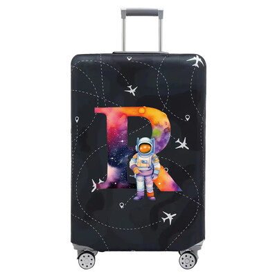 Csomagvédő vastag, rugalmas csomagvédő huzatok Print Astronaut sorozat 18-32 hüvelykes bőröndhuzatokhoz, utazási kiegészítőkhöz