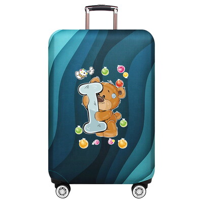 Husă de protecție elastică groase pentru bagaje Husă de praf Costum de valiză anti-zgârieturi pentru geanta de 18-32 inci Accesorii de călătorie cu model de urs