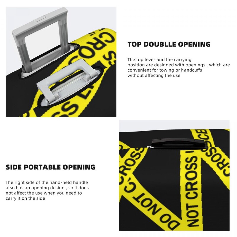 Nusikaltimo scenos raštas Lagamino dangtis „Don Not Cross Travel“ Atostogų praktiški bagažo priedai, apsauga