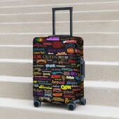 Rock Bands Bőröndhuzat Vintage Zene Utazás Ünnepi Rugalmas Poggyászkellékek Védő Karácsonyi Ajándék