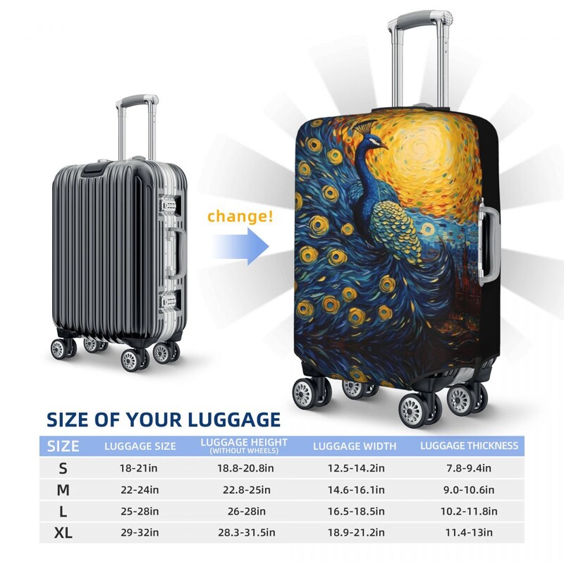 Festés páva bőröndhuzat színes állati körutazás utazás repülés Strectch poggyásztok védelme