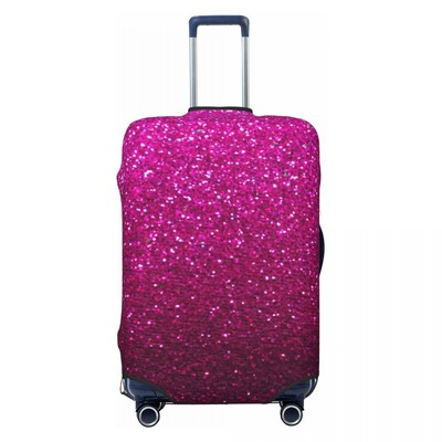 Fémes csillogó nyomtatású bőröndborító rózsaszín ombre csillog, szórakoztató utazási védő csomagtartó repülés