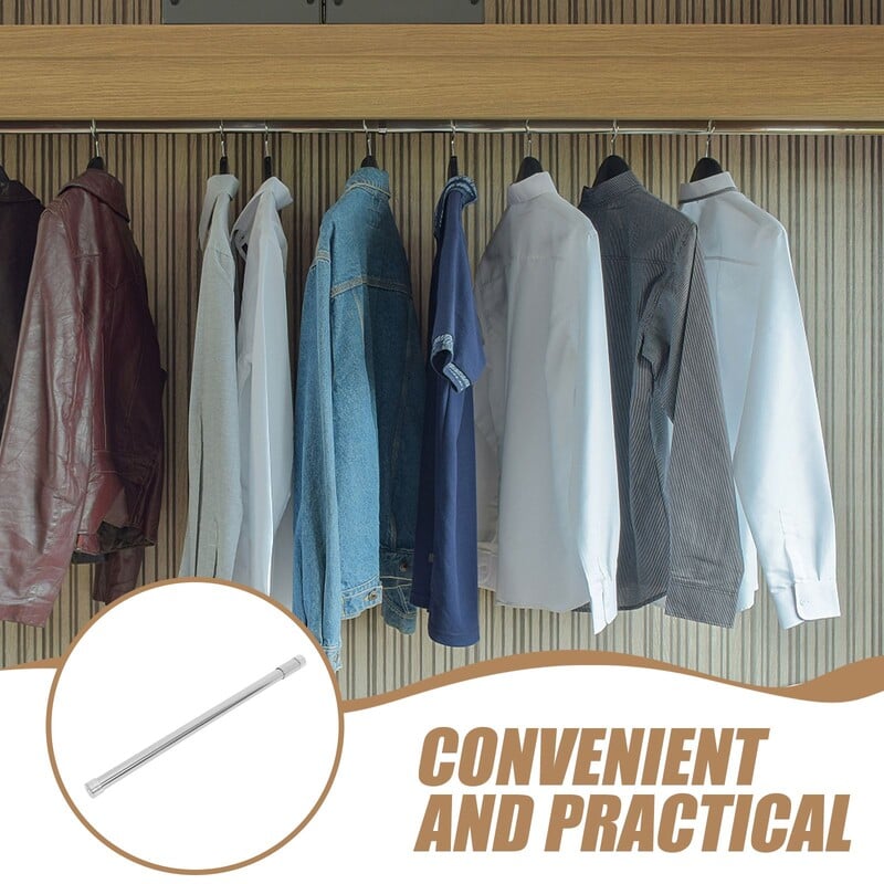 Tijă retractabilă pentru îmbrăcăminte Tijă telescopică din metal, stâlp pentru agățat, uscător de haine, tijă pentru perdele pentru dormitor, stâlp pentru umeraș pentru garderobă