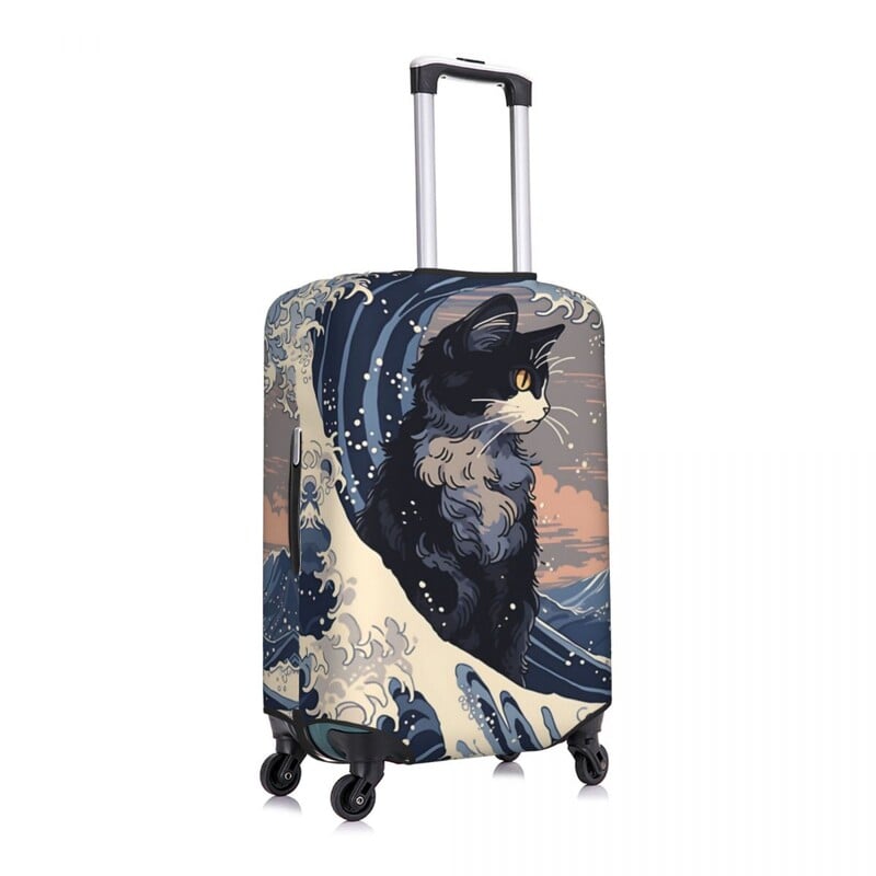 Kryt na kufor Great Wave s mačkou a zvieratami, cestovný, letový, elastický, chránič batožiny, doplnkov