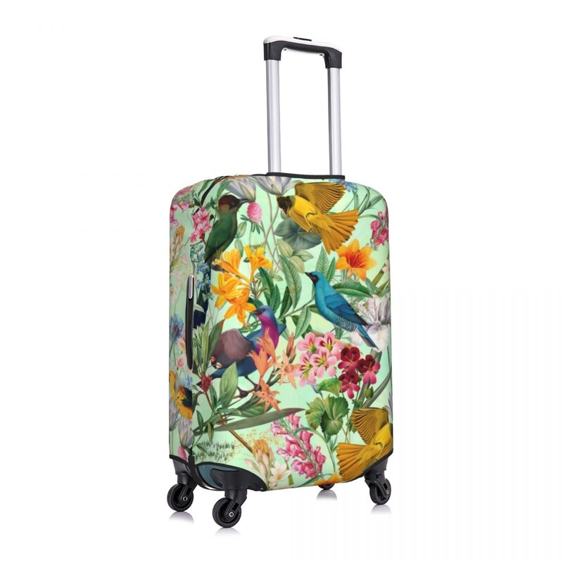 Színes madarak nyomat bőröndhuzat Tropical Paradise Virágos nyaralás Utazás Praktikus poggyász Kiegészítők Védelem