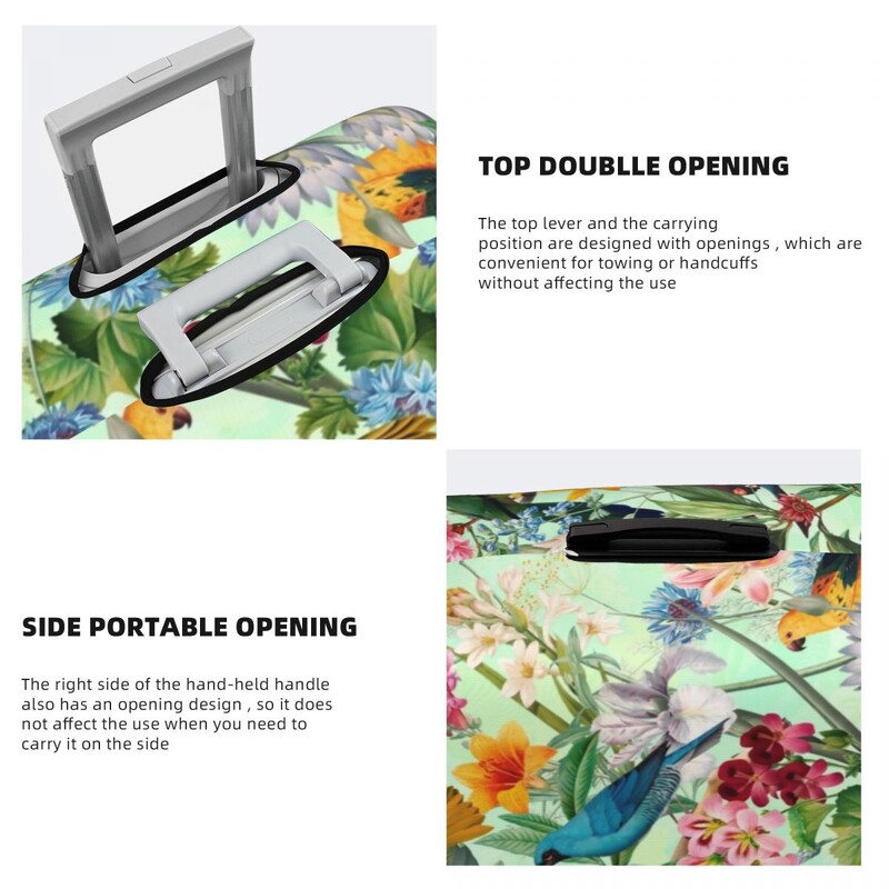 Színes madarak nyomat bőröndhuzat Tropical Paradise Virágos nyaralás Utazás Praktikus poggyász Kiegészítők Védelem