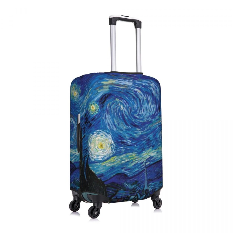 Abstraktný obal na kufor s galaxiou, let, Vincent van Gogh, hviezdna noc, elastický chránič batožiny pre firmy