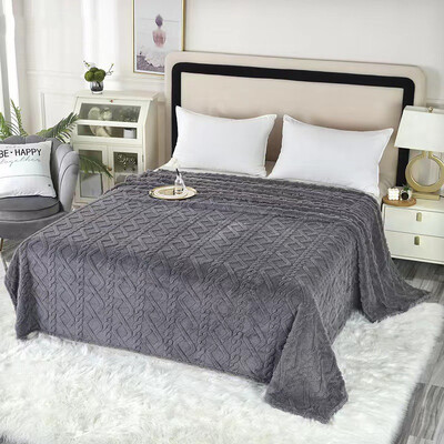 Vilnos antklodė Sušildykite žiemos lovos antklodės dvipusės karalienės antklodės užvalkalas Camping dvigulės lovos užtiesalas lovatiesė