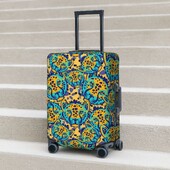 Élénk tigrisfej bőröndhuzat Absztrakt művészet utazási repülés Hasznos poggyászkiegészítők védő