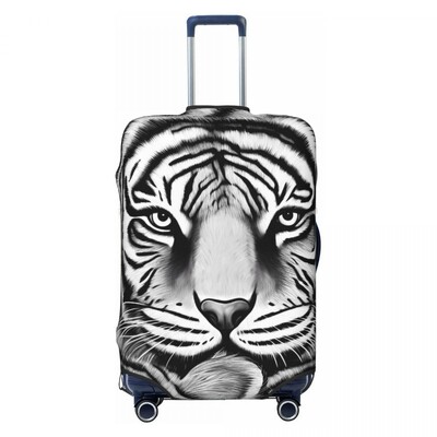 Élénk tigrisfej bőröndhuzat Absztrakt művészet utazási repülés Hasznos poggyászkiegészítők védő